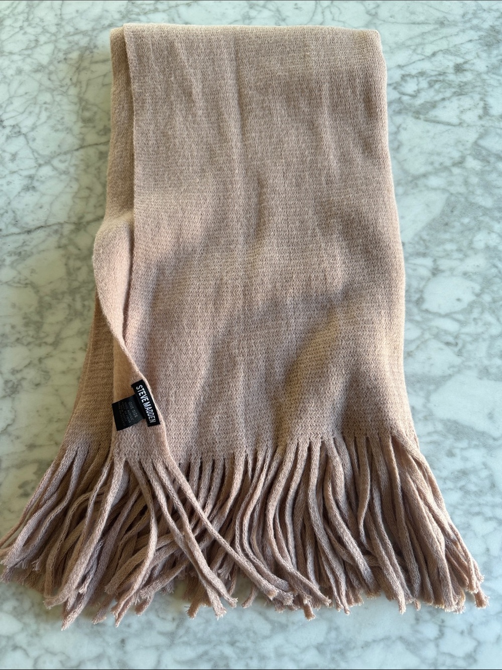 Steve Madden Pink/Taupe Fringe Scarf